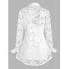 ROSE GAL Womens Plus Size Sheer Lace Button Front Long Sleeve Blouse and Cami Top Twinset(White)