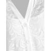 ROSE GAL Womens Plus Size Sheer Lace Button Front Long Sleeve Blouse and Cami Top Twinset(White)