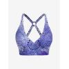 Rosegal Plus Size Ethnic Printed Ombre O-Ring Padded Three Piece Skirt Tankini Swimsuit(Blue_1)