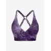 Rosegal Plus Size Ethnic Printed Ombre O-Ring Padded Three Piece Skirt Tankini Swimsuit(Deep Purple)