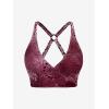 Rosegal Plus Size Ethnic Printed Ombre O-Ring Padded Three Piece Skirt Tankini Swimsuit(Deep Red)