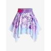 Rosegal Plus Size Ethnic Printed Ombre O-Ring Padded Three Piece Skirt Tankini Swimsuit(Purple)