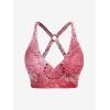 Rosegal Plus Size Ethnic Printed Ombre O-Ring Padded Three Piece Skirt Tankini Swimsuit(Red)