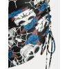 Rosegal Plus Size Women 3 Piece Tankini Swimsuit Gothic Skull Rose Spider Web Print Twist Bathing Suit(Blue_1)