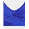 Rosegal Plus Size Women 3 Piece Tankini Swimsuit Gothic Skull Rose Spider Web Print Twist Bathing Suit(Deep Blue)