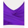 Rosegal Plus Size Women 3 Piece Tankini Swimsuit Gothic Skull Rose Spider Web Print Twist Bathing Suit(Deep Purple)