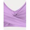Rosegal Plus Size Women 3 Piece Tankini Swimsuit Gothic Skull Rose Spider Web Print Twist Bathing Suit(Light Purple)