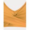 Rosegal Plus Size Women 3 Piece Tankini Swimsuit Gothic Skull Rose Spider Web Print Twist Bathing Suit(Yellow)