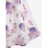 Rosegal Plus Size Women Floral Sundress Set Chiffon Vintage Cami Dress and Twist Ribbed Crop Set Dress(Pink_1)