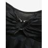 Rosegal Women Plus Size Flowy Summer Floral Babydoll Tank Top Backless Layered Handkerchief(Black_1)