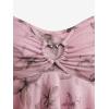 Rosegal Women Plus Size Flowy Summer Floral Babydoll Tank Top Backless Layered Handkerchief(Pink_1)