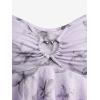 Rosegal Women Plus Size Flowy Summer Floral Babydoll Tank Top Backless Layered Handkerchief(Purple_1)