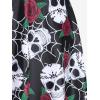Rosegal Women Plus Size Gothic Tankini Swimsuit Rose Skulls Printed Ruched Two Piece Bathing Suits(Deep Red)