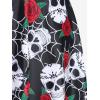 Rosegal Women Plus Size Gothic Tankini Swimsuit Rose Skulls Printed Ruched Two Piece Bathing Suits(Red)