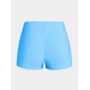 Rosegal Women Plus Size Modest Tankini Swimsuit Rose Print Boyleg Swimwear Padded Boyshorts Bathing(Blue_1)