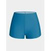 Rosegal Women Plus Size Modest Tankini Swimsuit Rose Print Boyleg Swimwear Padded Boyshorts Bathing(Blue_2)