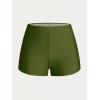 Rosegal Women Plus Size Modest Tankini Swimsuit Rose Print Boyleg Swimwear Padded Boyshorts Bathing(Green_2)