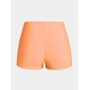 Rosegal Women Plus Size Modest Tankini Swimsuit Rose Print Boyleg Swimwear Padded Boyshorts Bathing(Orange_1)
