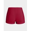 Rosegal Women Plus Size Modest Tankini Swimsuit Rose Print Boyleg Swimwear Padded Boyshorts Bathing(Red_1)