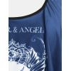 Rosegal Womens Plus Size Curve Gothic Skull Print Ruffled Overlay Tankini Swimwear Set(Blue)