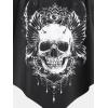 Rosegal Womens Plus Size Curve Gothic Skull Print Ruffled Overlay Tankini Swimwear Set(Green_13)