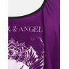 Rosegal Womens Plus Size Curve Gothic Skull Print Ruffled Overlay Tankini Swimwear Set(Purple_10)
