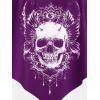 Rosegal Womens Plus Size Curve Gothic Skull Print Ruffled Overlay Tankini Swimwear Set(Purple_10)