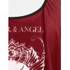 Rosegal Womens Plus Size Curve Gothic Skull Print Ruffled Overlay Tankini Swimwear Set(Red_1)