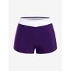 Rosegal Womens Plus Size Modest Skull Rose Print Rings Crisscross Boyshorts Tankini Swimsuit Set(Purple)