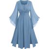 ROSE GAL Rosegal Plus Size Costumes Dress for Women Medieval Fairy Dress Mesh Halloween Costumes Dress Cosplay(Blue_1)