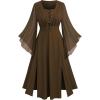 ROSE GAL Rosegal Plus Size Costumes Dress for Women Medieval Fairy Dress Mesh Halloween Costumes Dress Cosplay(Coffee_1)