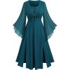 ROSE GAL Rosegal Plus Size Costumes Dress for Women Medieval Fairy Dress Mesh Halloween Costumes Dress Cosplay(Green_1)