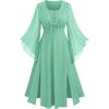 ROSE GAL Rosegal Plus Size Costumes Dress for Women Medieval Fairy Dress Mesh Halloween Costumes Dress Cosplay(Green_3)