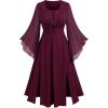 ROSE GAL Rosegal Plus Size Costumes Dress for Women Medieval Fairy Dress Mesh Halloween Costumes Dress Cosplay(Red_1)