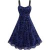 ROSE GAL Rosegal Women Plus Size Gothic Dress Layered Ruched Mesh Backless Dress(Blue_1)