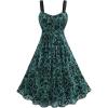 ROSE GAL Rosegal Women Plus Size Gothic Dress Layered Ruched Mesh Backless Dress(Green_1)