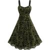 ROSE GAL Rosegal Women Plus Size Gothic Dress Layered Ruched Mesh Backless Dress(Green_2)