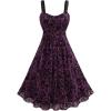 ROSE GAL Rosegal Women Plus Size Gothic Dress Layered Ruched Mesh Backless Dress(Purple_1)