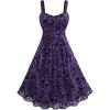 ROSE GAL Rosegal Women Plus Size Gothic Dress Layered Ruched Mesh Backless Dress(Purple_2)