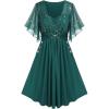 ROSE GAL Women Plus Size Cocktail Party Sparkly Bridesmaid Wedding Guest Semi Formal Dress(Green)