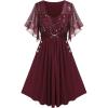 ROSE GAL Women Plus Size Cocktail Party Sparkly Bridesmaid Wedding Guest Semi Formal Dress(Red)