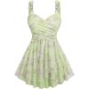 ROSE GAL Women Plus Size Flowy Summer Mesh Babydoll Tank Top(Green_1)