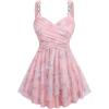 ROSE GAL Women Plus Size Flowy Summer Mesh Babydoll Tank Top(Pink_1)