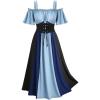 ROSE GAL Women Plus Size Medieval Renaissance Costume Dress(Blue_1)