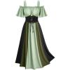 ROSE GAL Women Plus Size Medieval Renaissance Costume Dress(Green_1)
