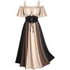 ROSE GAL Women Plus Size Medieval Renaissance Costume Dress(Khaki_1)