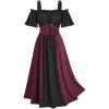 ROSE GAL Women Plus Size Medieval Renaissance Costume Dress(Red_1)