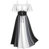 ROSE GAL Women Plus Size Medieval Renaissance Costume Dress(White_1)