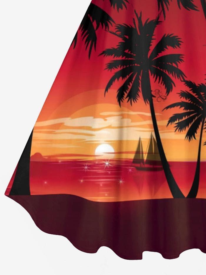image:imageROSE GAL Matchable Couples Hawaiian Men Shirt and Women Vintage Vintage Sleeveless DressWomenRed1