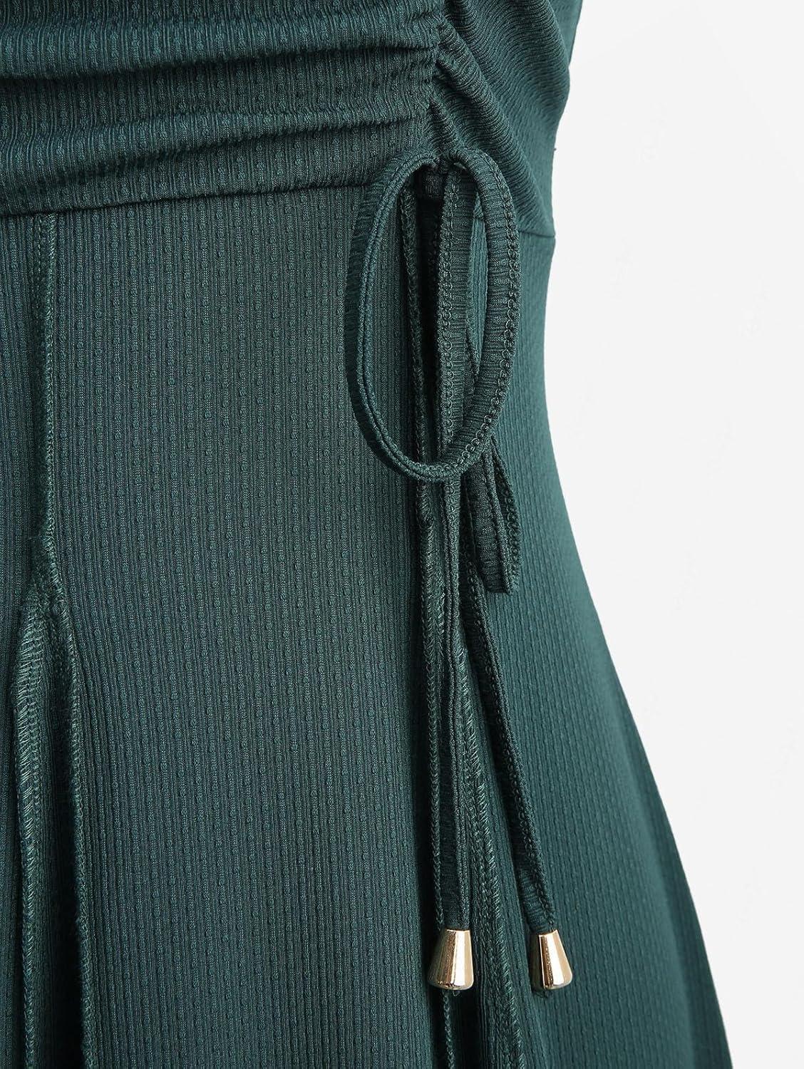 image:imageROSE GAL Plus Size Womens Renaissance Costumes Dress Vintage Victorian Sleeveless Buckles Straps DressGreen1